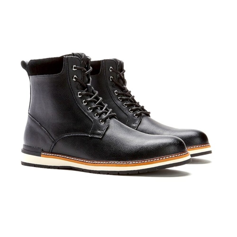 Express Men's Pebbled Leather Lace-Up Boots